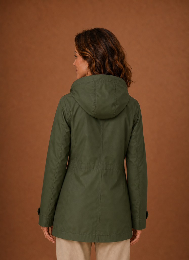 Trench Mujer Capucha Otoño Invierno Clásico