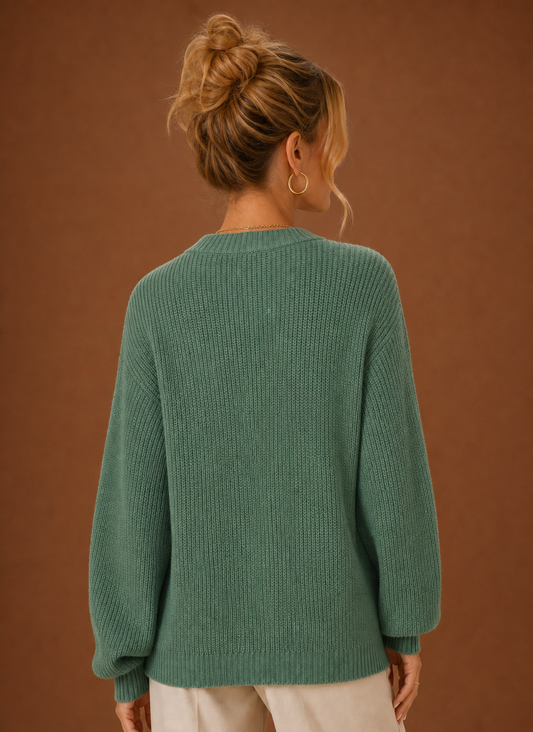 Cárdigan Mujer Cuello V Botones