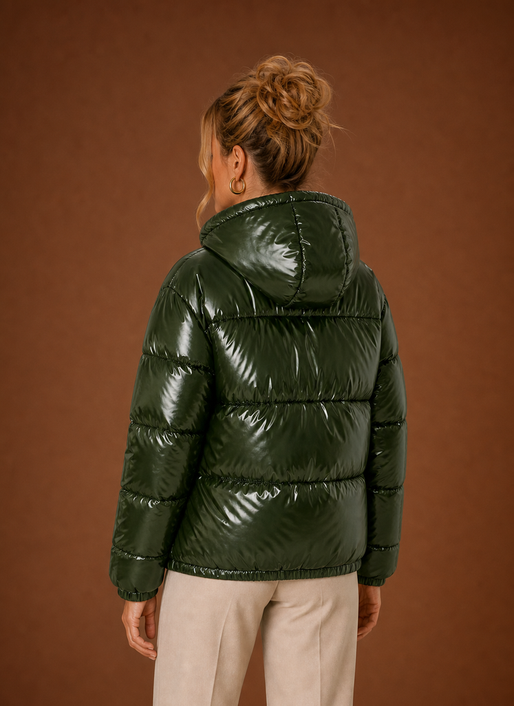 Chaqueta Acolchada Mujer Oversize Negra Cálida