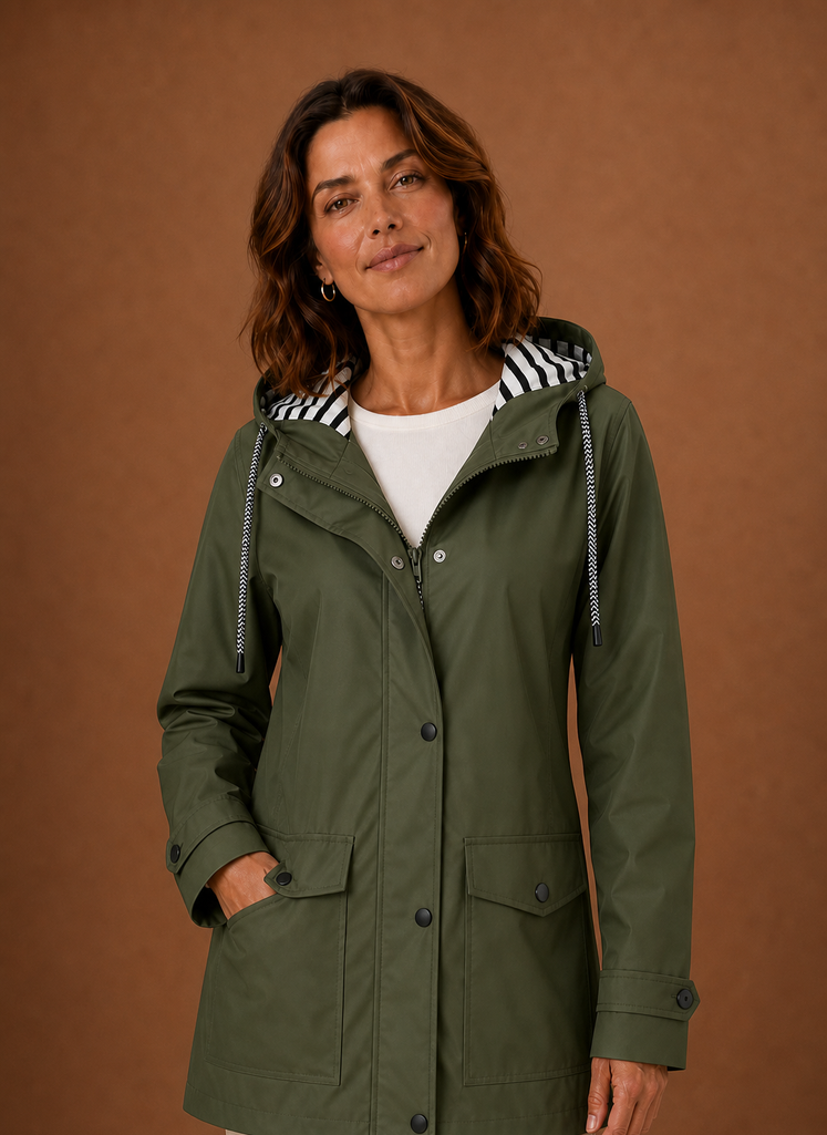 Trench Mujer Capucha Otoño Invierno Clásico