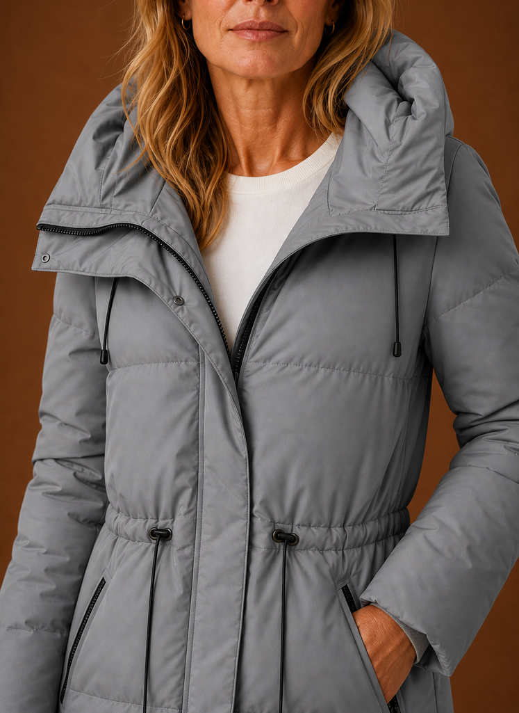 Plumífero Parka Mujer Acolchado Caqui Invierno