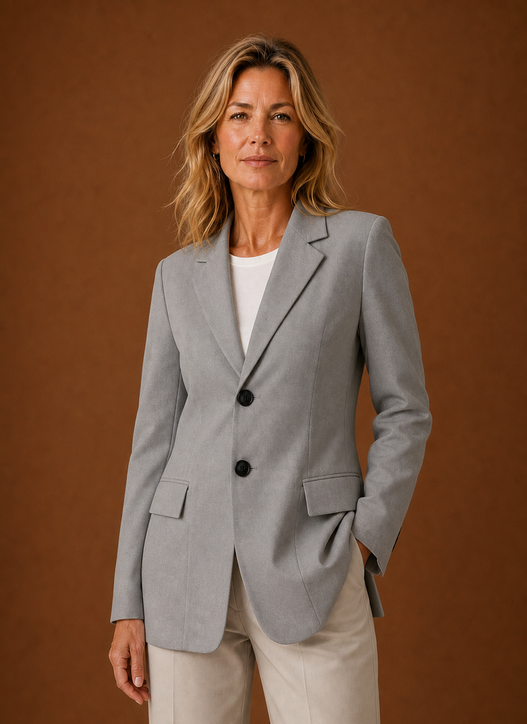 Blazer Mujer Largo Oficina Estilo Sastre
