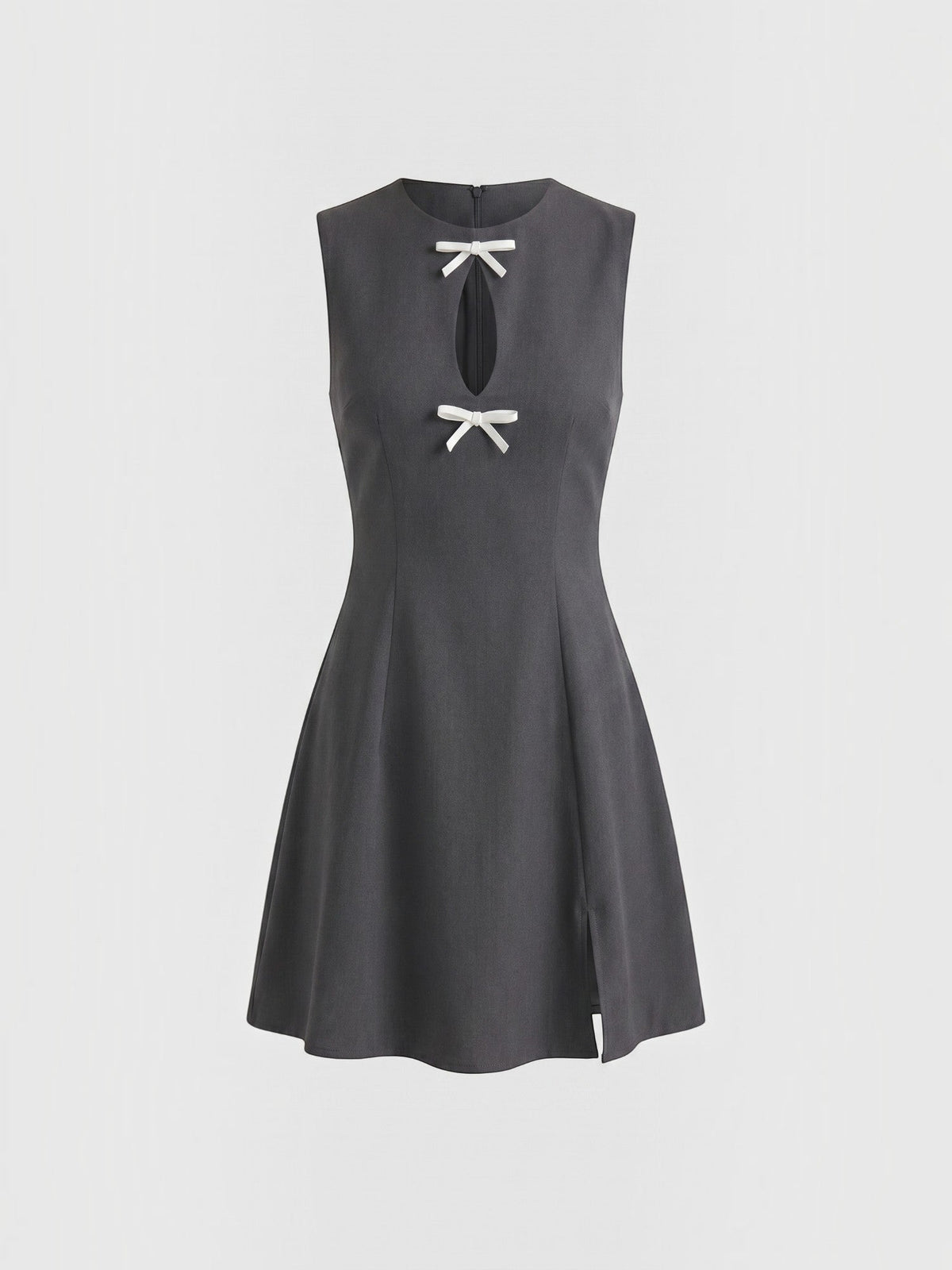 Vestido Corto Mujer en Línea A con Lazos Contrastados - Vista 10