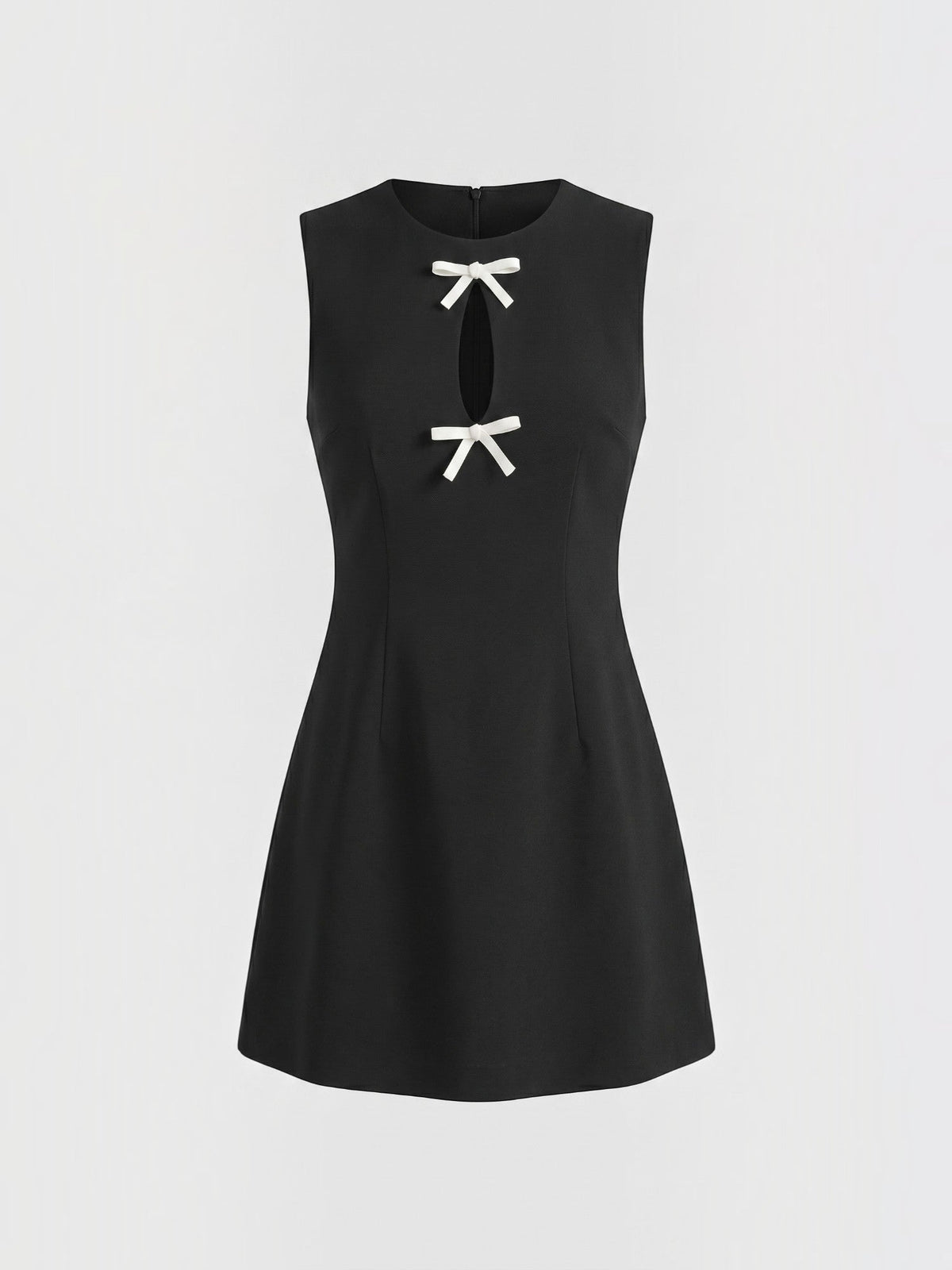 Vestido Corto Mujer en Línea A con Lazos Contrastados - Vista 5