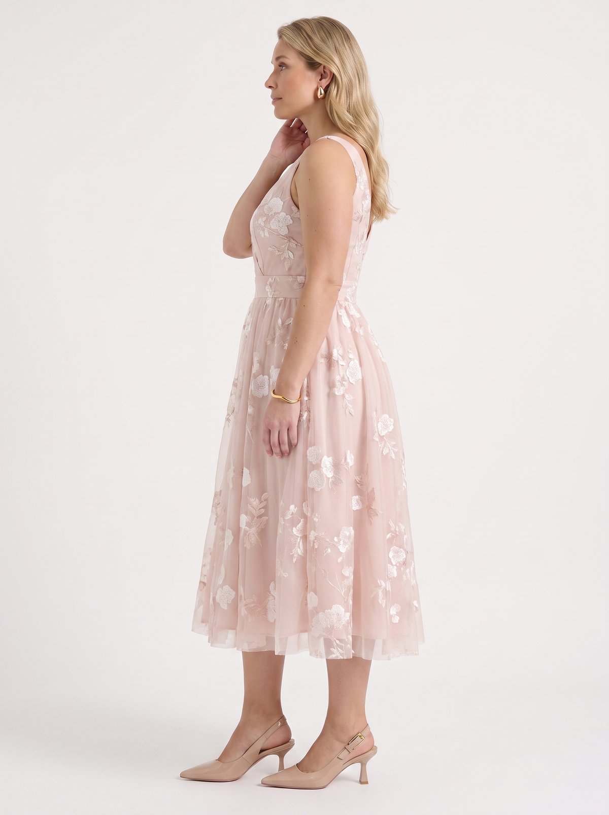 Vestido Midi Cruzado Mujer Estampado Floral con Escote en V - Vista 7