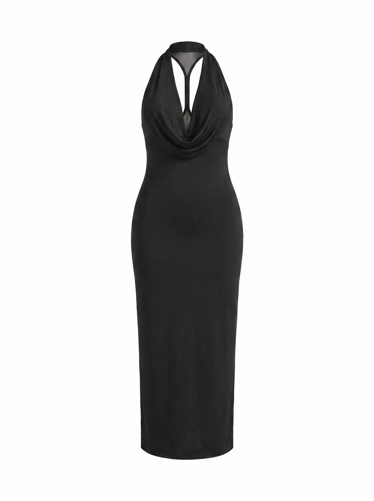 Vestido Largo de Fiesta Mujer Halter con Escote Drapeado - Vista 5