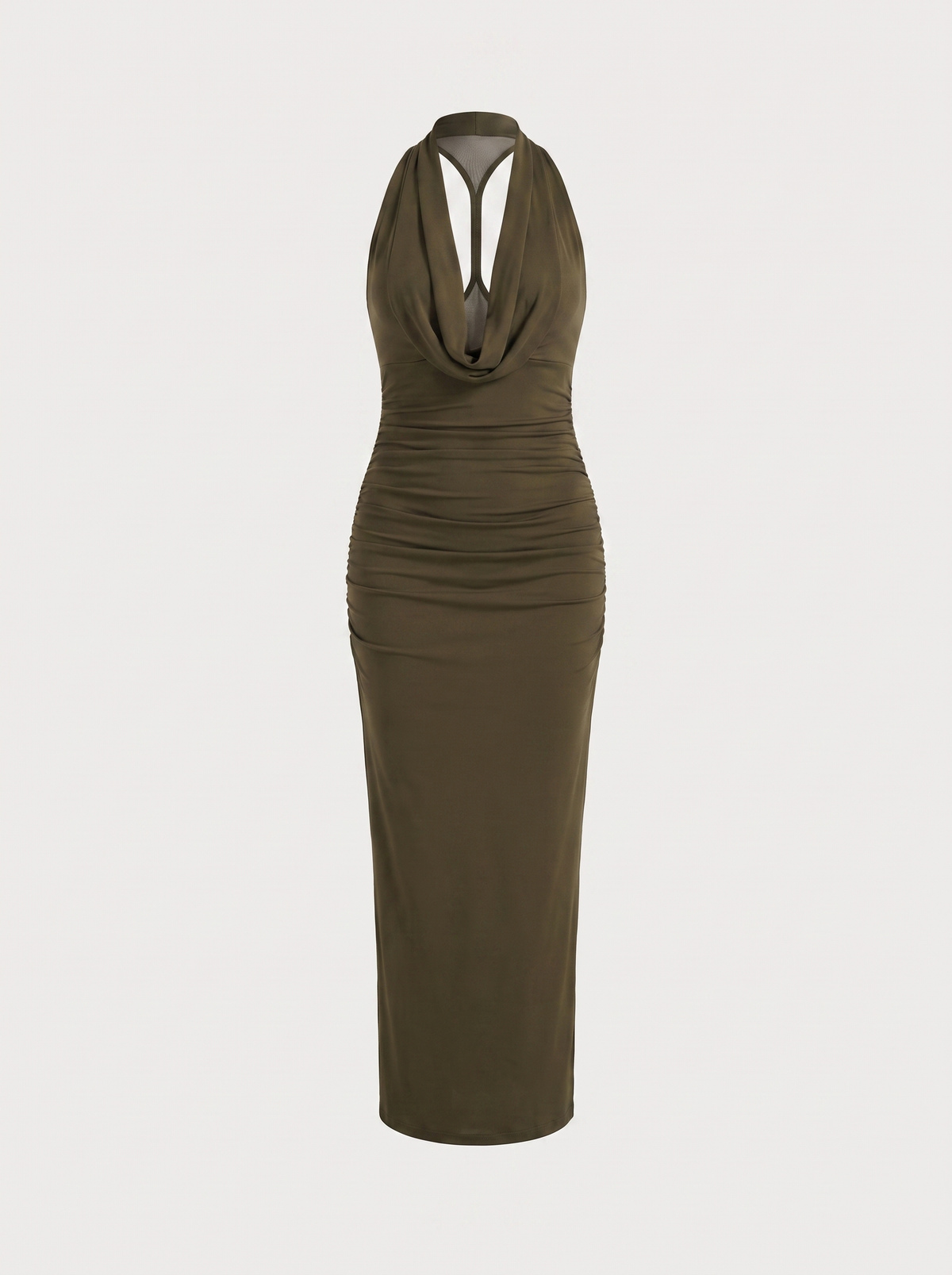 Vestido Largo de Fiesta Mujer Halter con Escote Drapeado - Vista 15