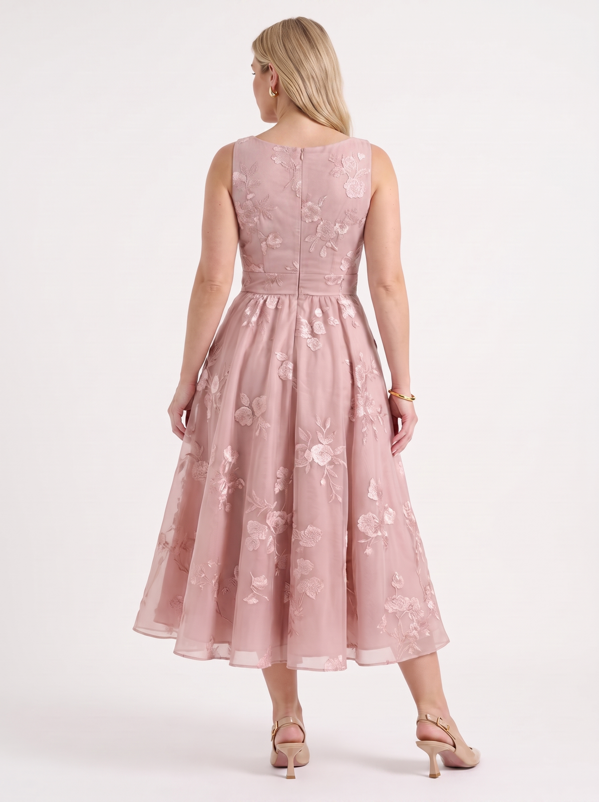 Vestido Midi Cruzado Mujer Estampado Floral con Escote en V - Vista 4