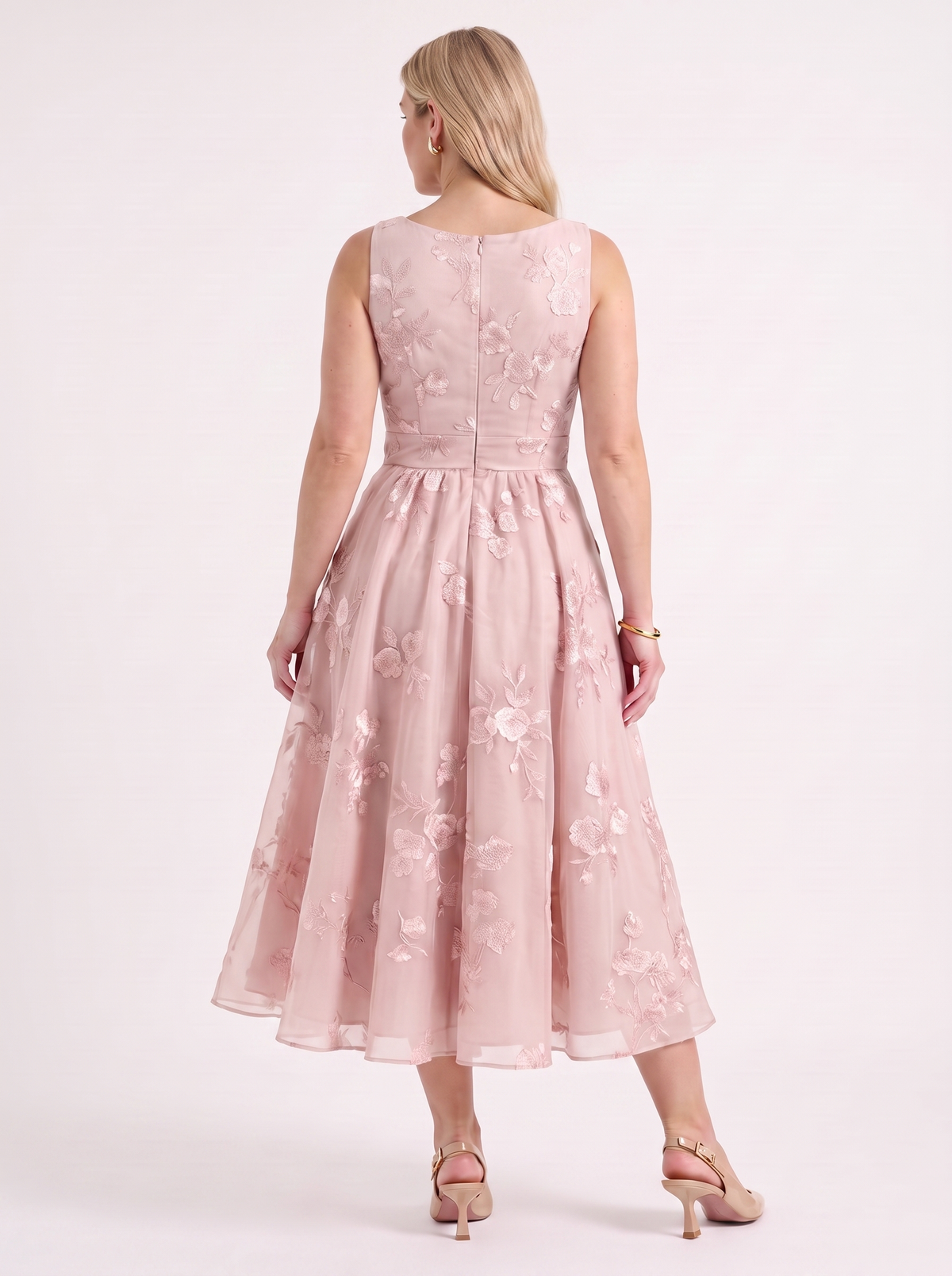 Vestido Midi Cruzado Mujer Estampado Floral con Escote en V - Vista 9