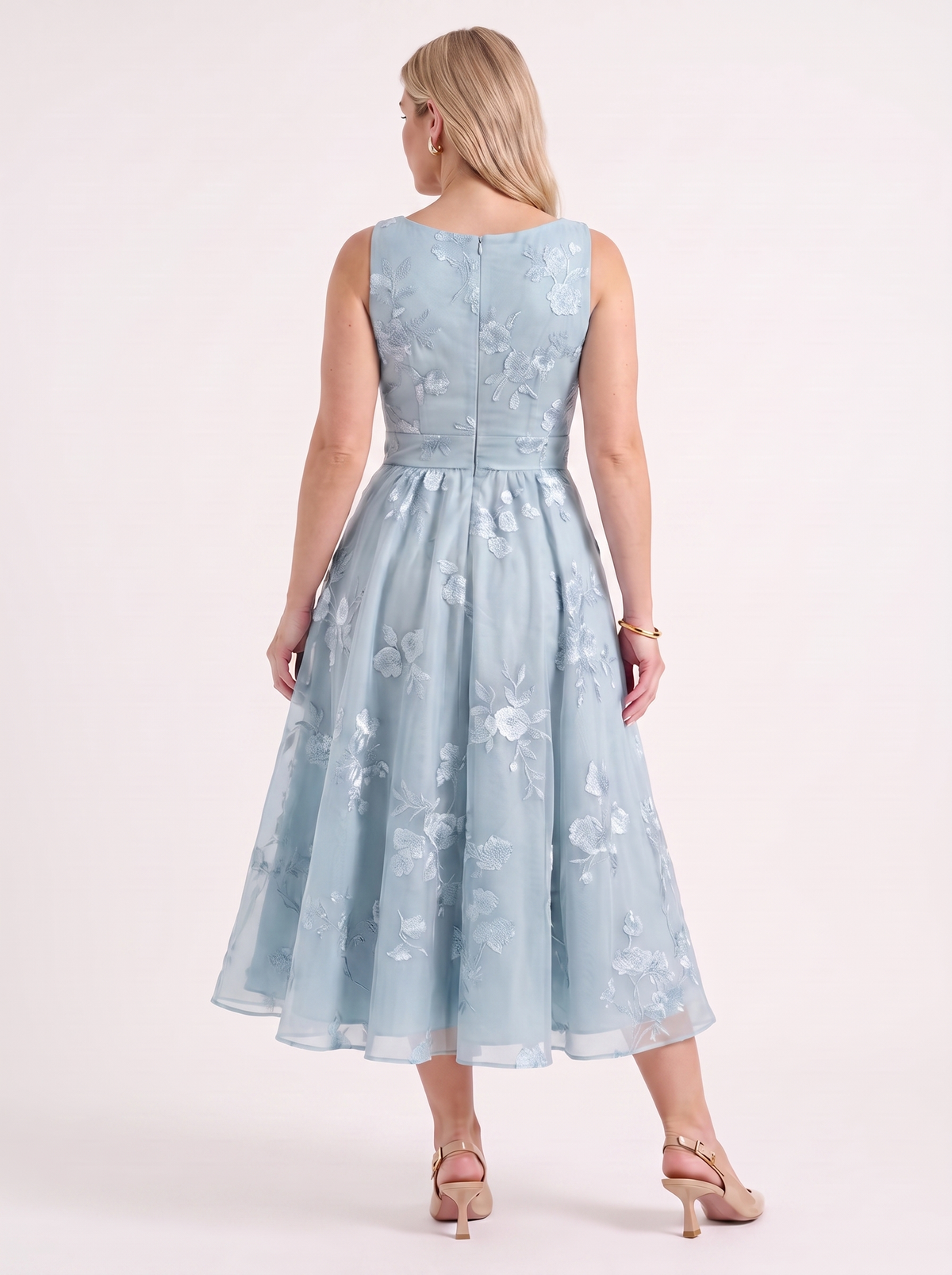Vestido Midi Cruzado Mujer Estampado Floral con Escote en V - Vista 19