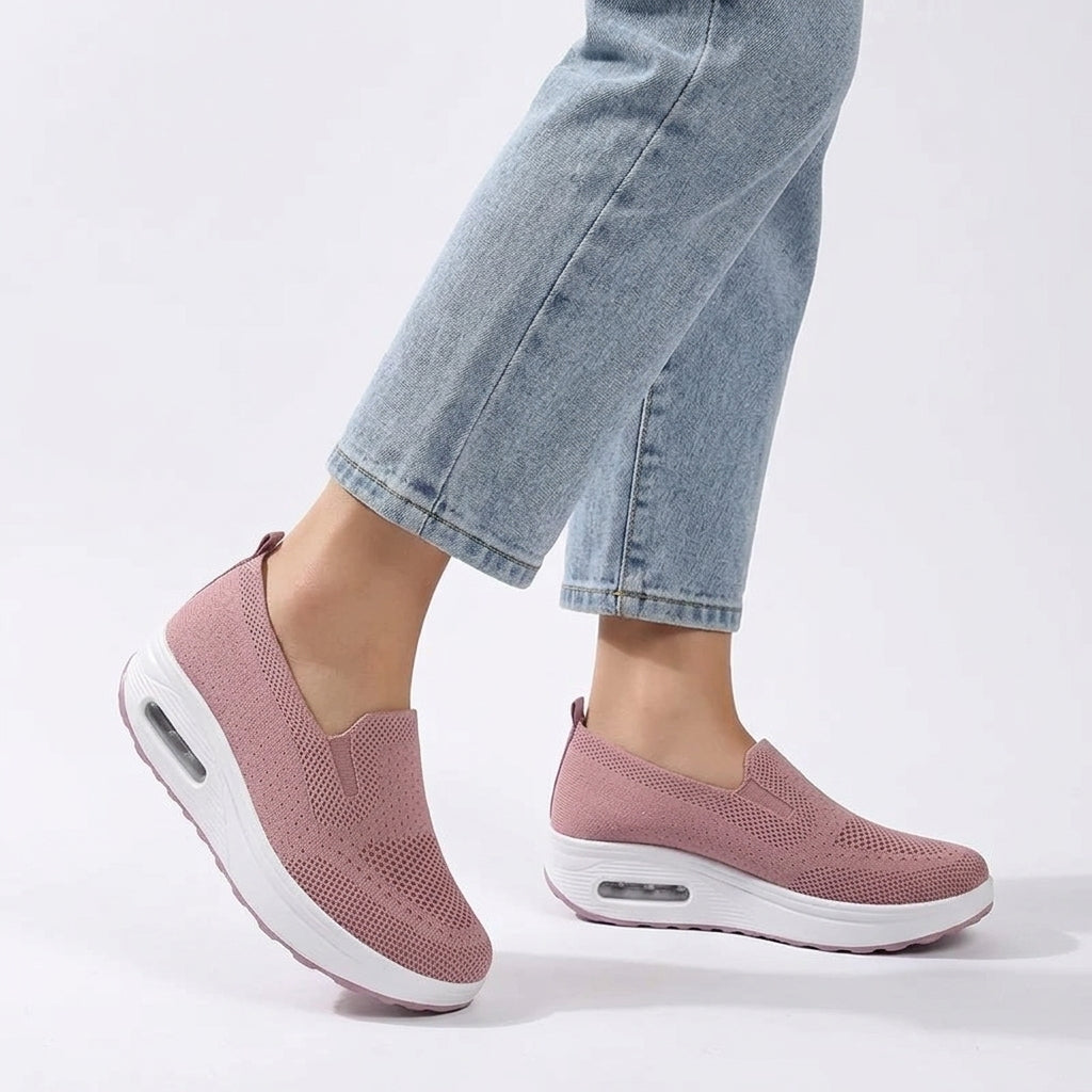 Zapatillas Slip-On Mujer de Punto con Plataforma y Cámara de Aire