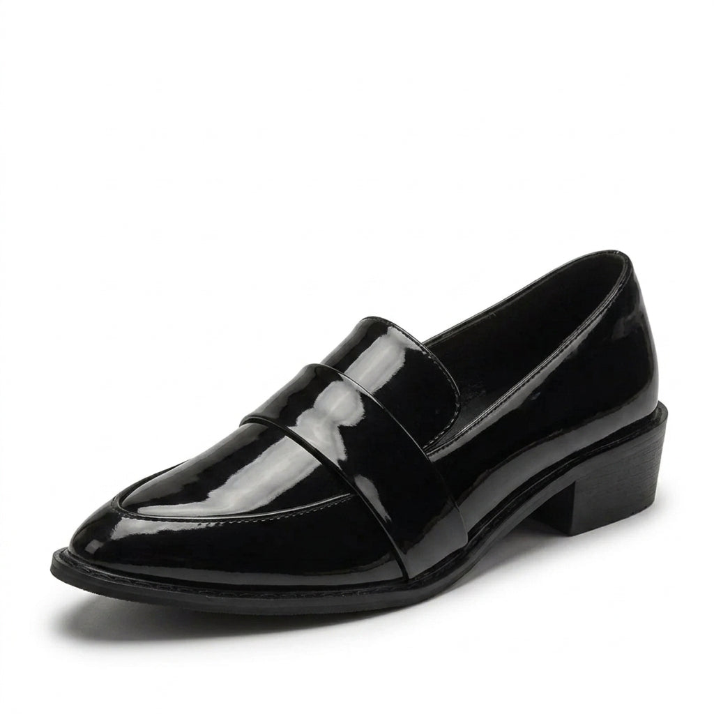 Mocasines de Charol Mujer Estilo Británico con Suela Plana