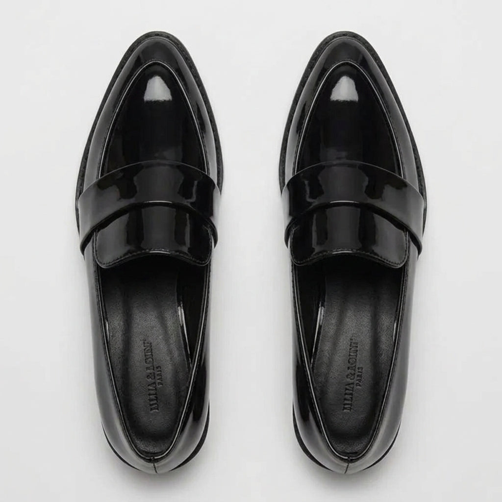 Mocasines de Charol Mujer Estilo Británico con Suela Plana