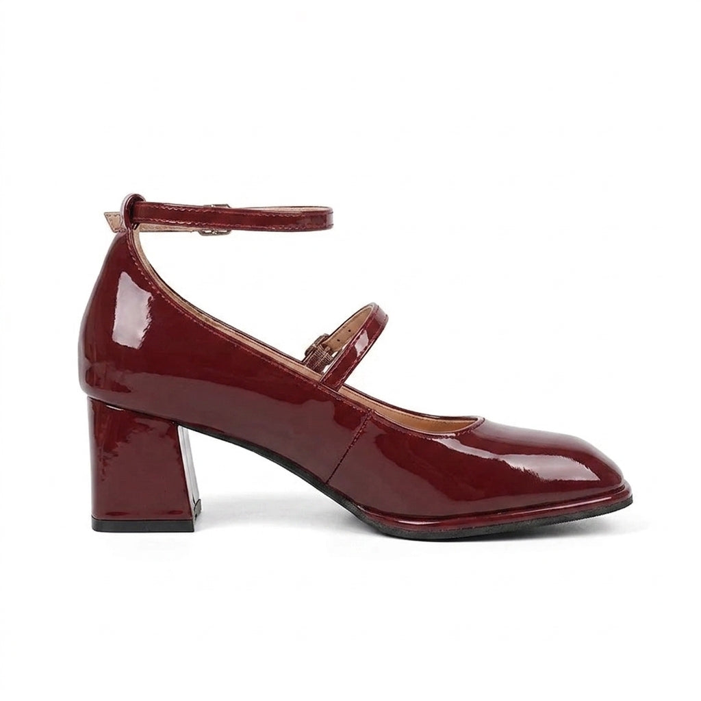 Zapatos Mary Jane de Tacón Mujer con Correa y Hebilla