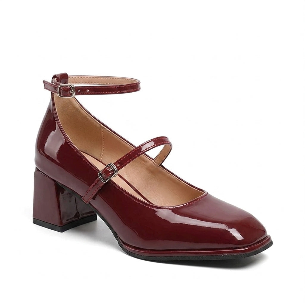 Zapatos Mary Jane de Tacón Mujer con Correa y Hebilla