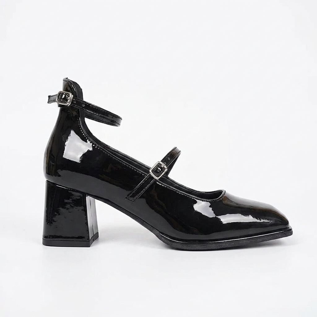 Zapatos Mary Jane de Tacón Mujer con Correa y Hebilla