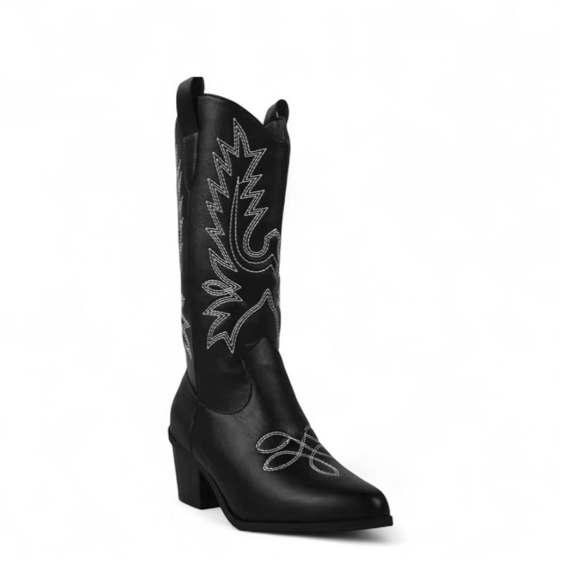 Botas Cowboy Mujer Camperas Elegantes con Tacón y Bordados