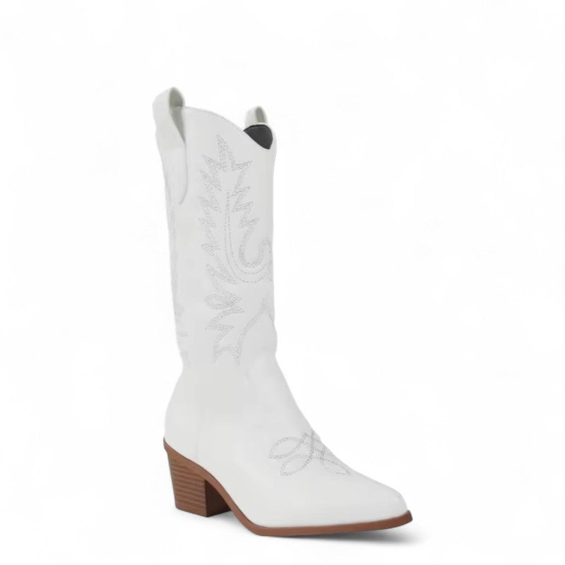 Botas Cowboy Mujer Camperas Elegantes con Tacón y Bordados