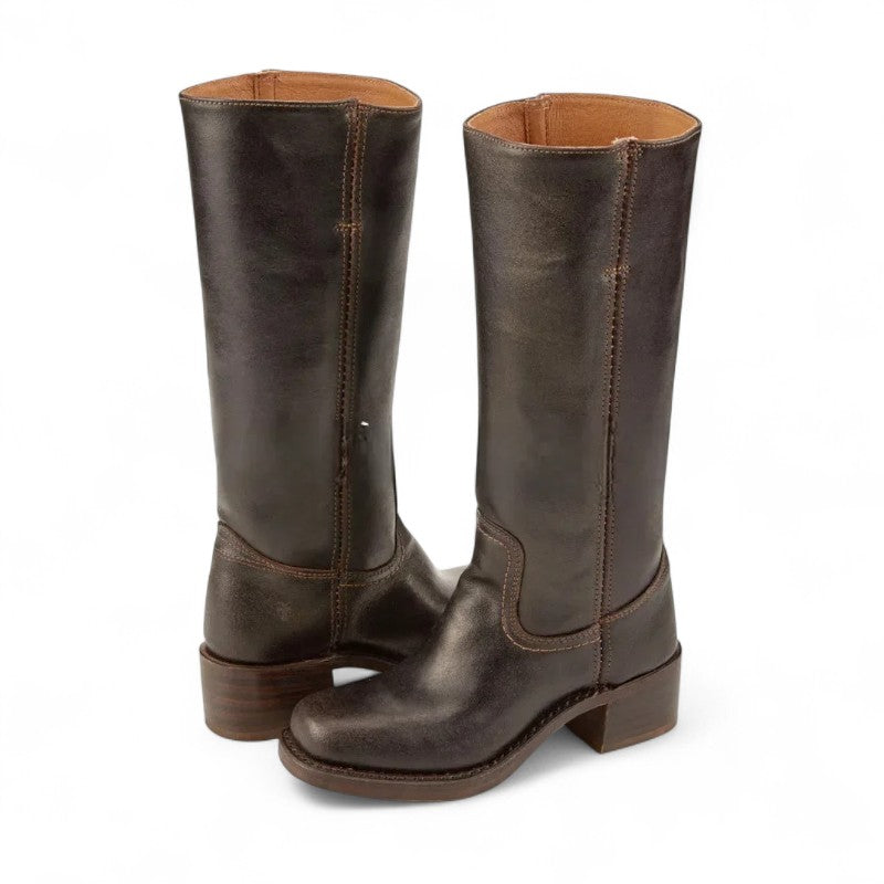 Botas de Agua Altas Mujer de Goma con Tacón Medio