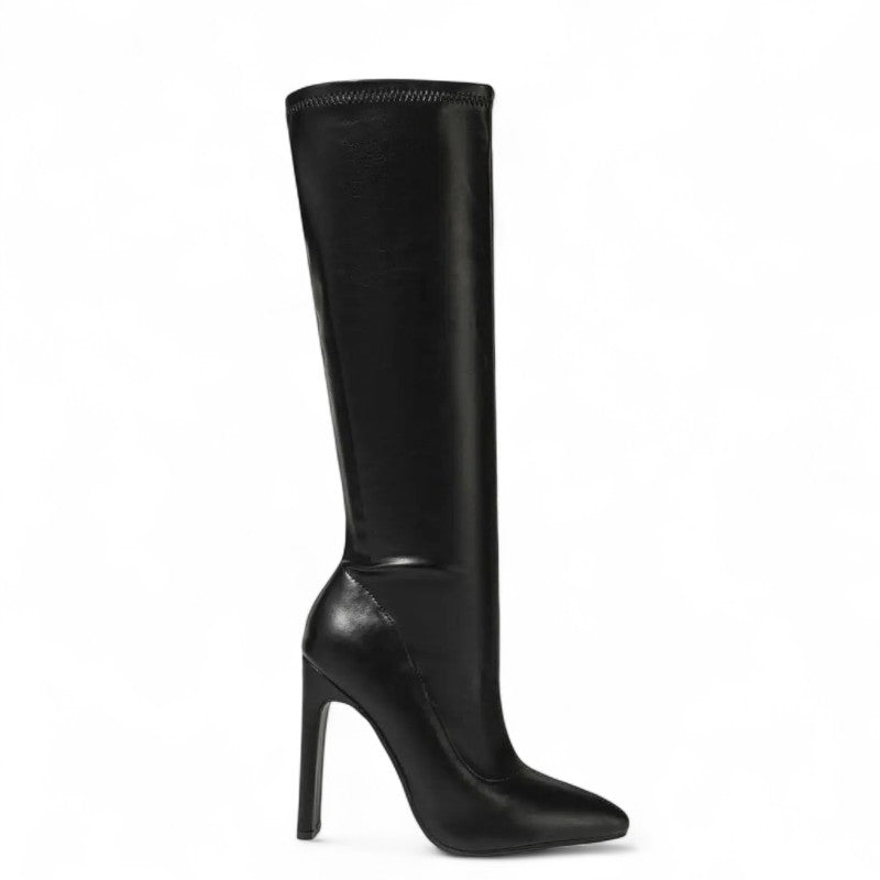 Botas Altas Mujer de Punta Fina y Tacón Medio Estilizado
