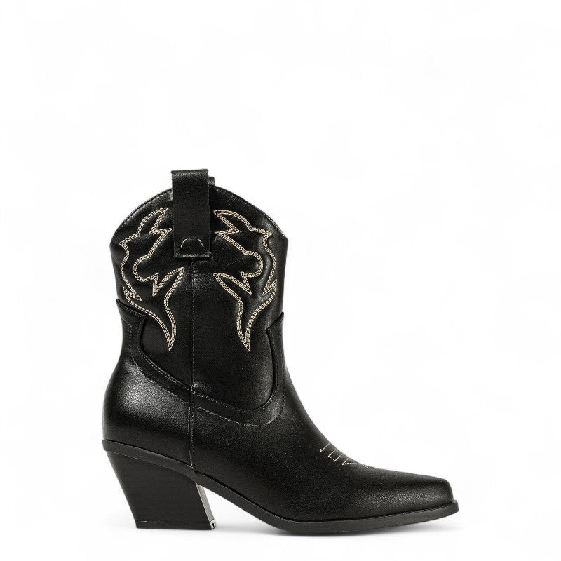 Botas Cowboy Mujer Camperas Bajas Sencillas con Tacón