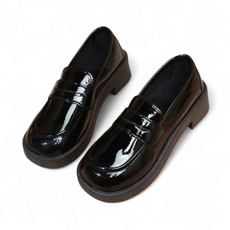 Mocasines con Plataforma Mujer Brillantes con Calce sin Cordones