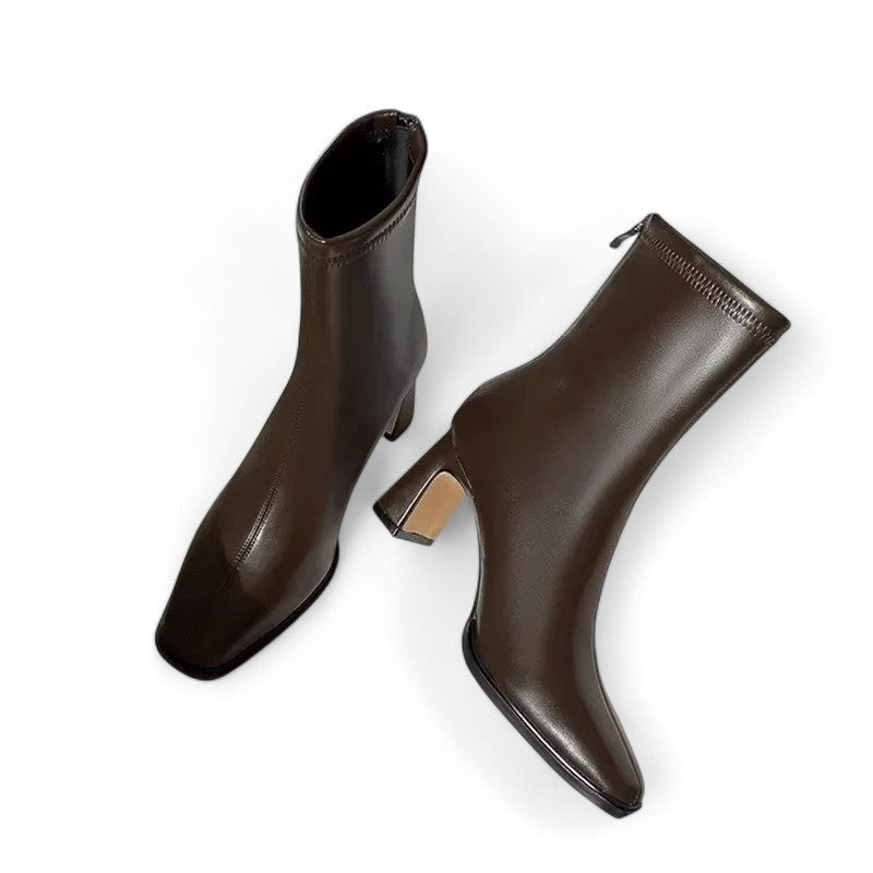 Botines de Tacón Mujer Estilo Vintage Tacón Medio