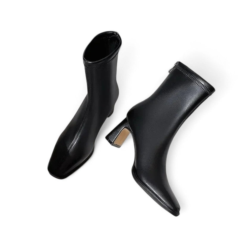 Botines de Tacón Mujer Estilo Vintage Tacón Medio