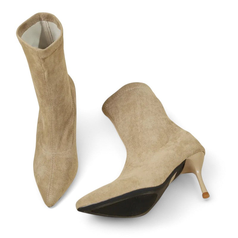 Botines Calcetín Mujer con Tacón Fino