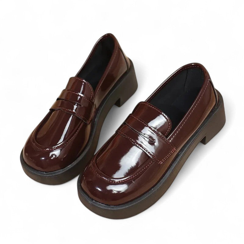 Mocasines con Plataforma Mujer Brillantes con Calce sin Cordones
