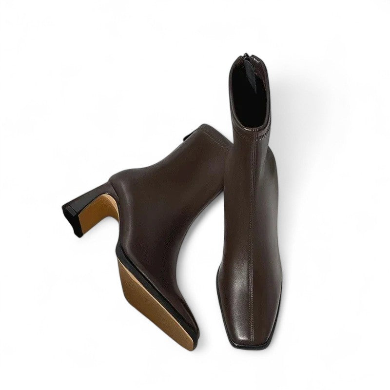 Botines de Tacón Mujer Estilo Vintage Tacón Medio