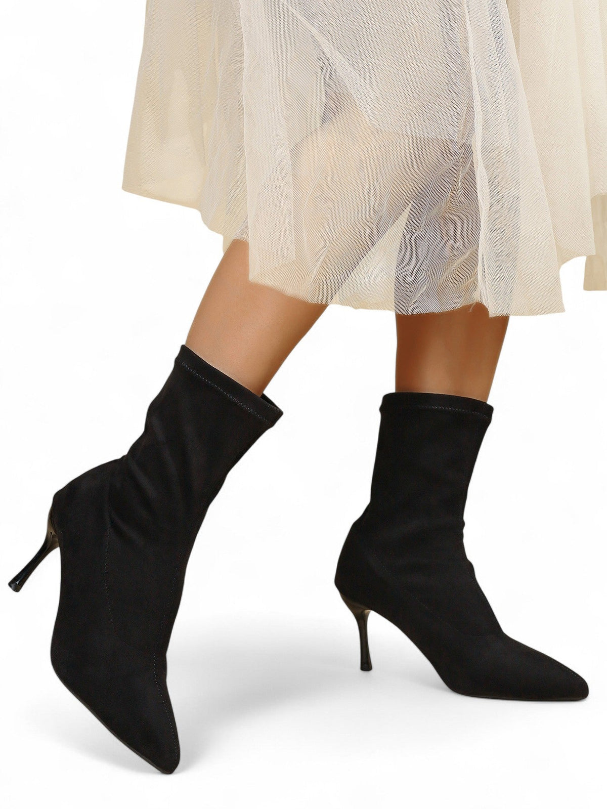 Botines Calcetín Mujer con Tacón Fino