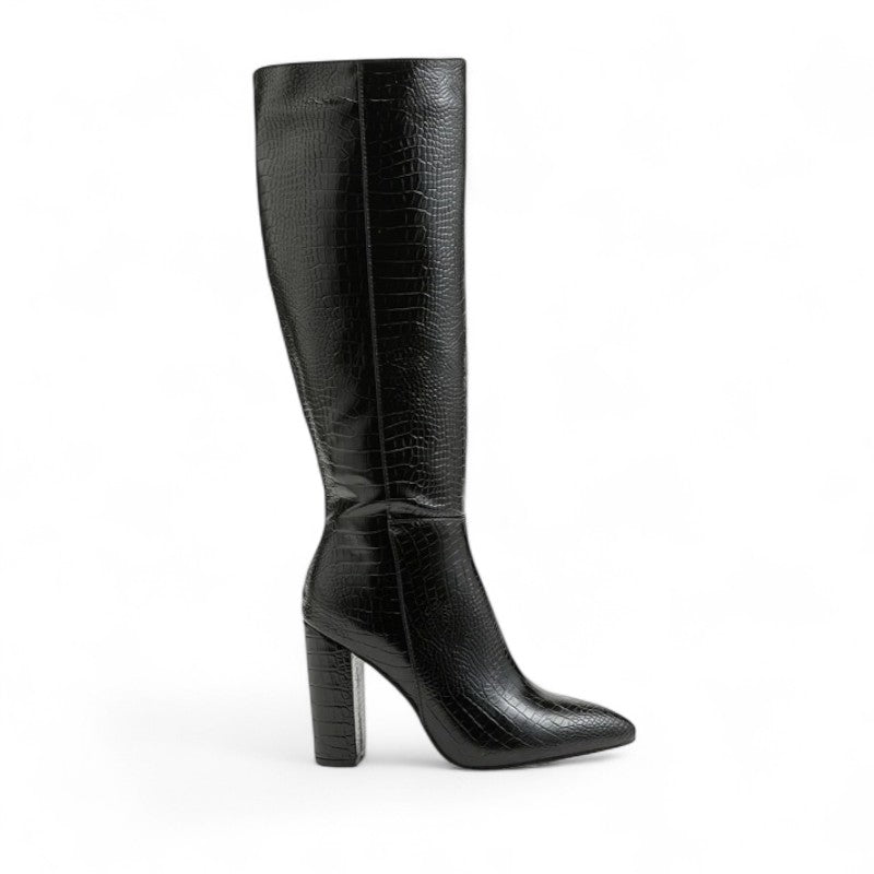 Botas Altas Mujer de Charol con Cierre Interior y Tacón