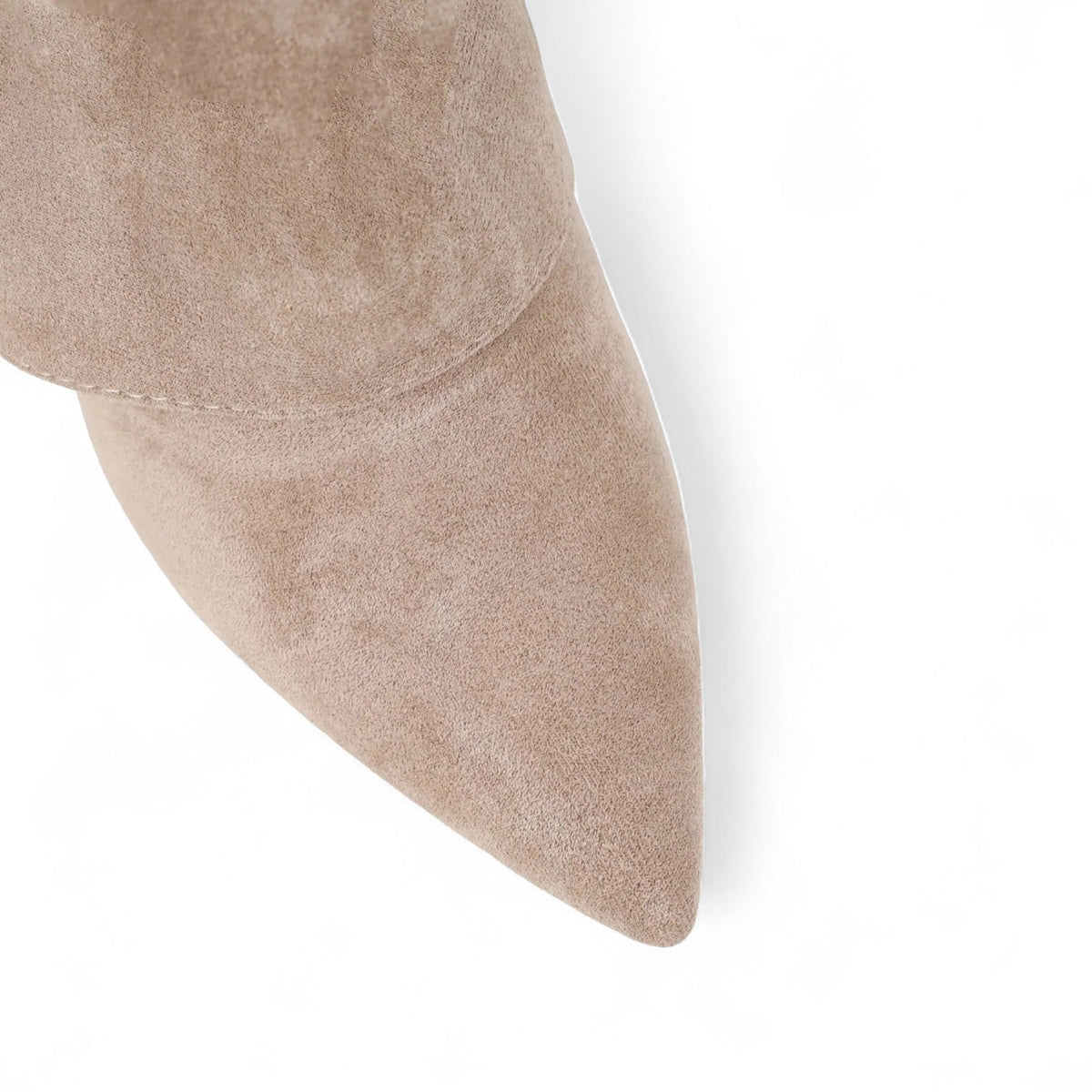 Botas Altas Mujer Planas de Ante Sintético con Dobladillo
