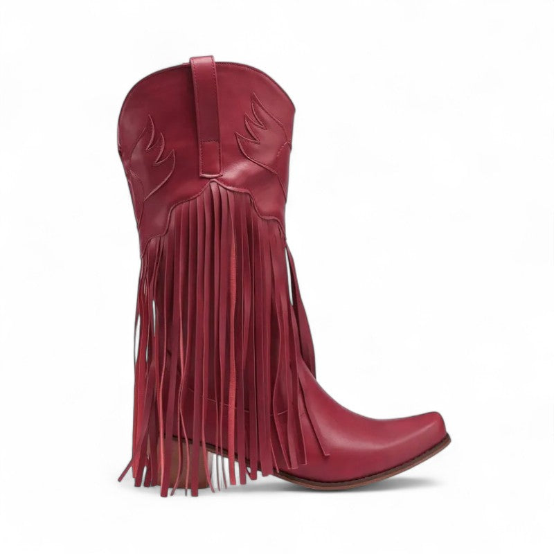 Botas Cowboy Mujer Camperas de Ante con Flecos Largos