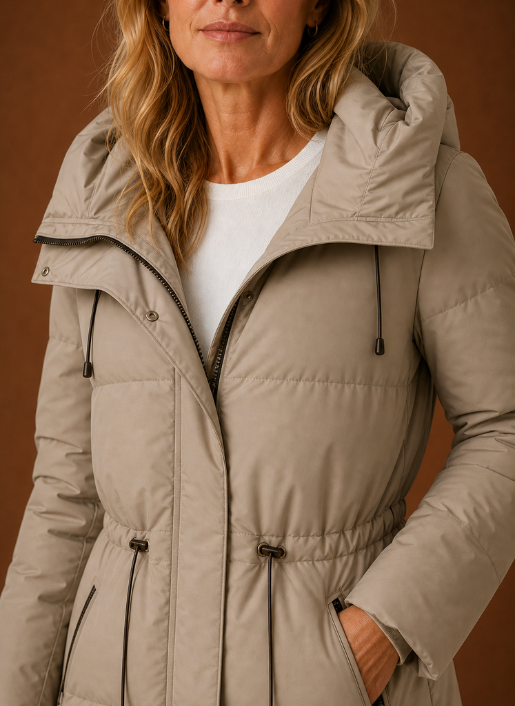 Plumífero Parka Mujer Acolchado Caqui Invierno