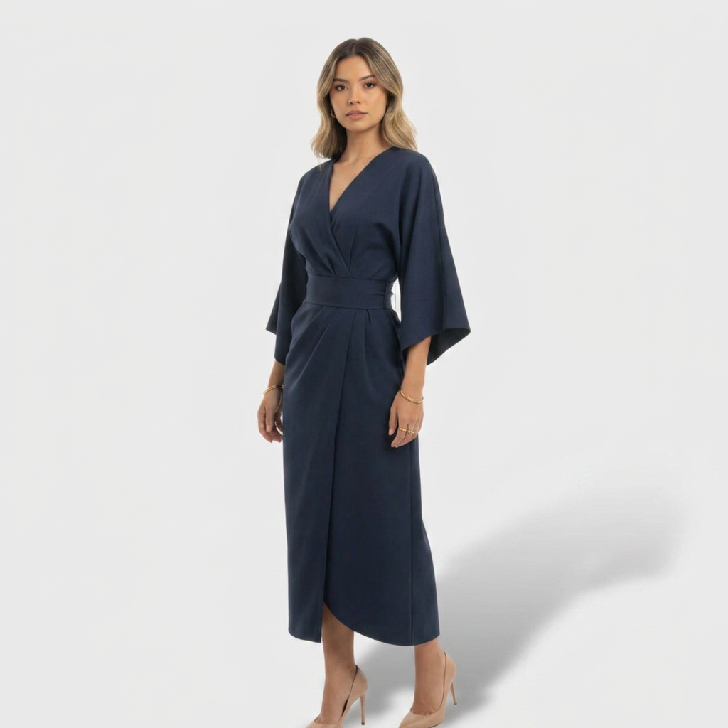 Vestido Elegante Mangas Farol