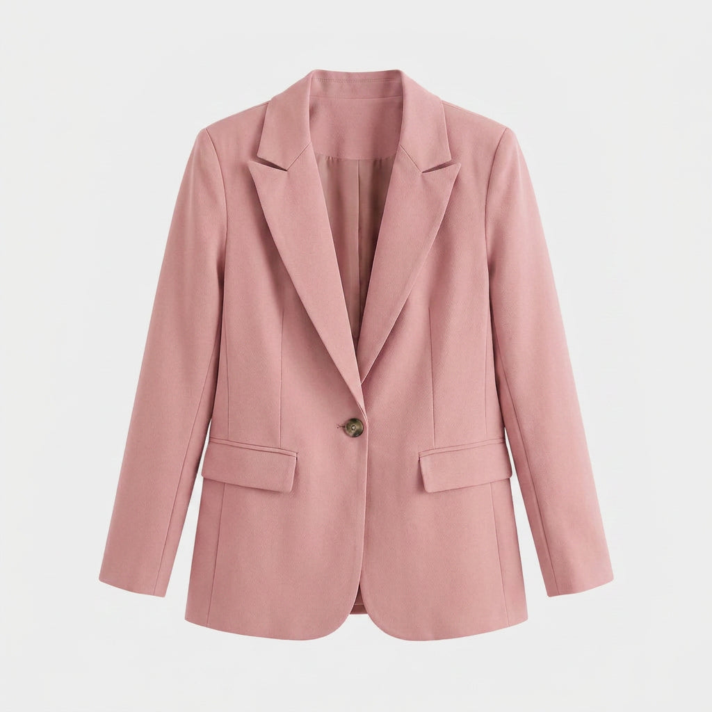 Blazer Mujer Entallado Cuello Sastre Botón