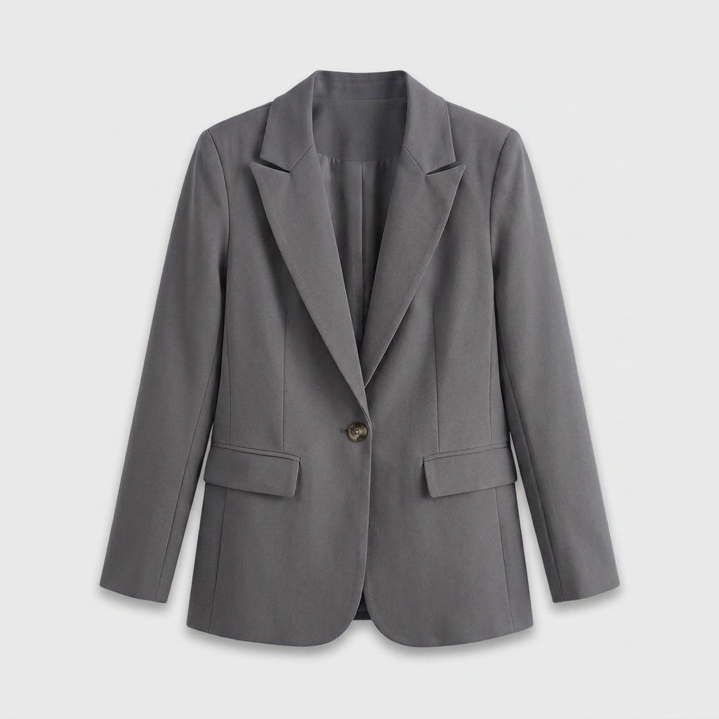 Blazer Mujer Entallado Cuello Sastre Botón