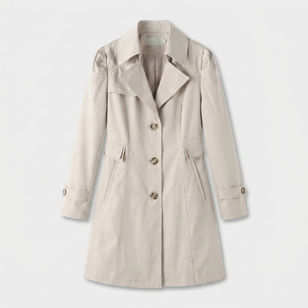 Trench Midi Mujer Gabardina Cuello Sastre