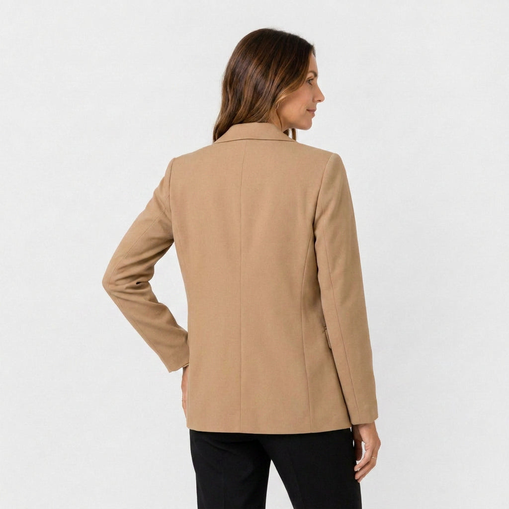 Blazer Mujer Entallado Cuello Sastre Botón