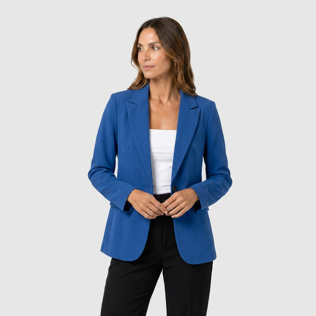 Blazer Mujer Entallado Cuello Sastre Botón