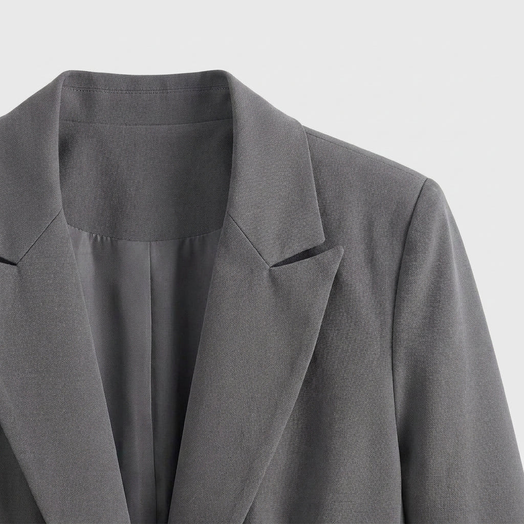 Blazer Mujer Entallado Cuello Sastre Botón