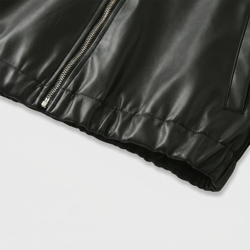 Cazadora Corta Mujer Efecto Piel Camisero