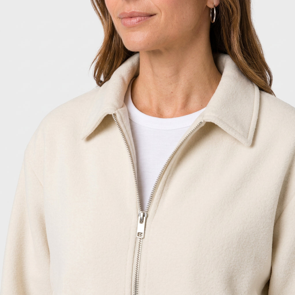 Cazadora Corta Mujer Cremallera Cuello Camisero