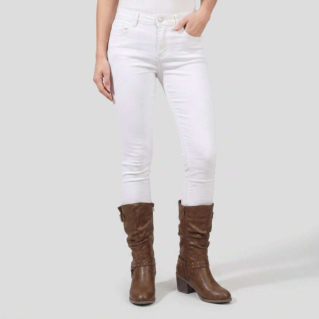 Botas Altas Mujer Motera Tachuelas