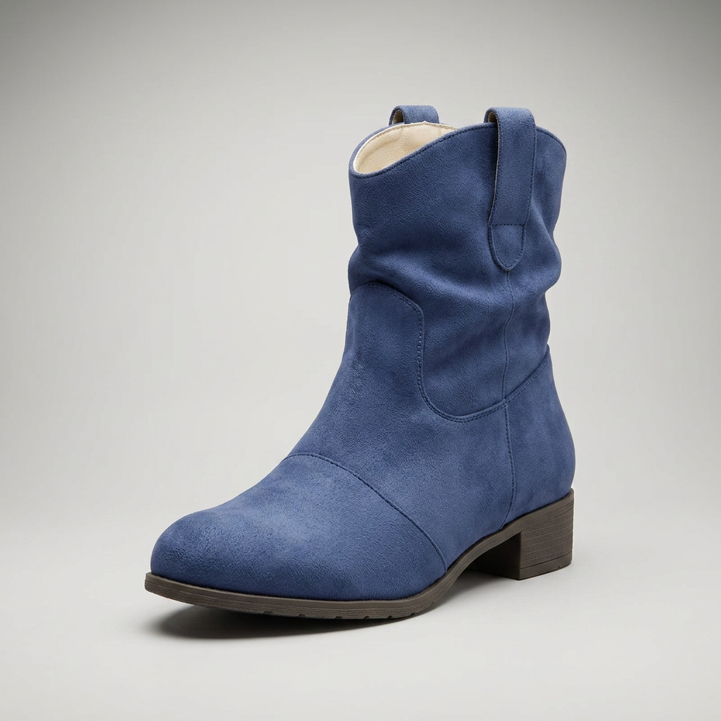 Botines Mujer Ante con Tacón Grueso