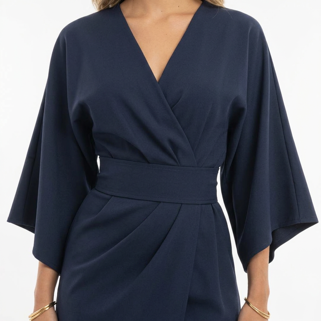 Vestido Elegante Mangas Farol