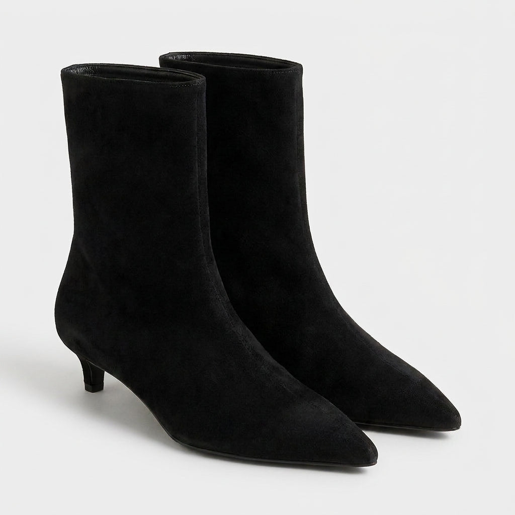 Botines Mujer Punta Fina Tacón Kitten