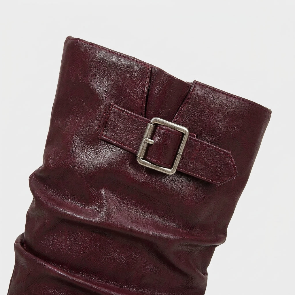 Botas Altas Mujer Motera Tachuelas